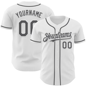 Custom White Steel Gray Authentic Baseball Jersey