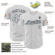 Загрузить изображение в средство просмотра галереи, Custom White Black Pinstripe Silver Authentic Baseball Jersey
