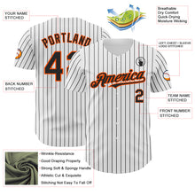 Загрузить изображение в средство просмотра галереи, Custom White Black Pinstripe Orange Authentic Baseball Jersey
