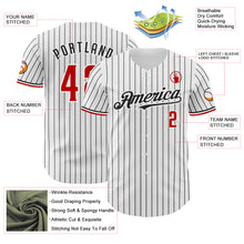 Charger l&#39;image dans la galerie, Custom White Black Pinstripe Red Authentic Baseball Jersey
