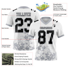 Load image into Gallery viewer, Custom White Black-Gray 3D Pattern Splash Authentic Football Jersey
