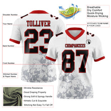 Load image into Gallery viewer, Custom White Black Gray-Red 3D Pattern Splash Authentic Football Jersey
