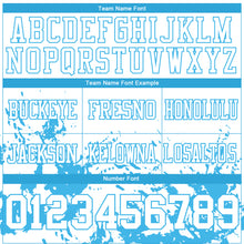 Load image into Gallery viewer, Custom White Sky Blue 3D Pattern Splash Authentic Football Jersey
