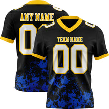 Laden Sie das Bild in den Galerie-Viewer, Custom White Thunder Blue-Black Splash Mesh Authentic Football Jersey
