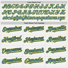 Load image into Gallery viewer, Custom White Black Shadow Blue-Light Yellow Authentic Baseball Jersey
