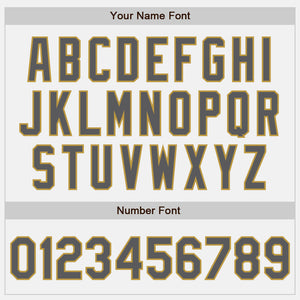 Custom White Steel Gray-Old Gold Authentic Baseball Jersey