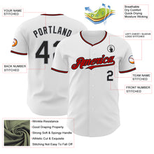 Load image into Gallery viewer, Custom White Black Gray-Red Authentic Baseball Jersey
