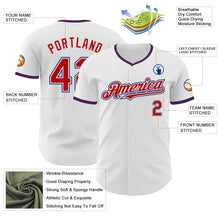 Load image into Gallery viewer, Custom White Red-Royal Authentic Baseball Jersey
