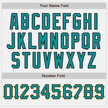 Load image into Gallery viewer, Custom White Teal Black-Old Gold Authentic Baseball Jersey
