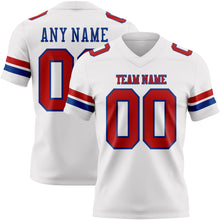 Load image into Gallery viewer, Custom White Red-Royal Authentic Football Jersey
