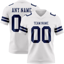 Charger l&#39;image dans la galerie, Custom White Navy Mesh Authentic Football Jersey
