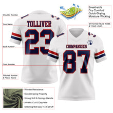 Charger l&#39;image dans la galerie, Custom White Navy-Red Mesh Authentic Football Jersey
