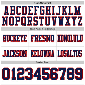 Custom White Navy-Red Mesh Authentic Football Jersey
