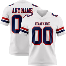 Charger l&#39;image dans la galerie, Custom White Navy-Red Mesh Authentic Football Jersey
