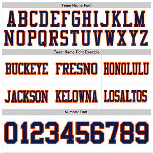 Custom White Navy-Orange Mesh Authentic Football Jersey