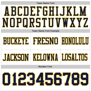 Custom White Navy-Gold Mesh Authentic Football Jersey