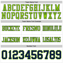 Load image into Gallery viewer, Custom White Navy-Neon Green Mesh Authentic Football Jersey
