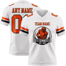 Load image into Gallery viewer, Custom White Orange-Black Mesh Authentic Football Jersey
