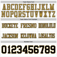 Load image into Gallery viewer, Custom White Black-Old Gold Authentic Football Jersey
