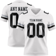 Load image into Gallery viewer, Custom White Black-Gray Authentic Football Jersey
