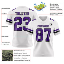 Load image into Gallery viewer, Custom White Purple-Black Authentic Football Jersey
