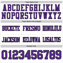 Load image into Gallery viewer, Custom White Purple-Black Authentic Football Jersey
