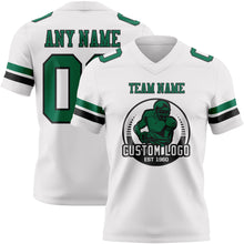 Load image into Gallery viewer, Custom White Kelly Green-Black Authentic Football Jersey
