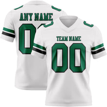 Load image into Gallery viewer, Custom White Kelly Green-Black Authentic Football Jersey
