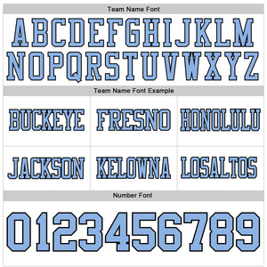 Custom White Light Blue-Black Authentic Football Jersey