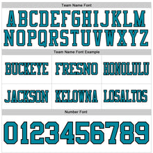 Load image into Gallery viewer, Custom White Teal-Black Authentic Football Jersey
