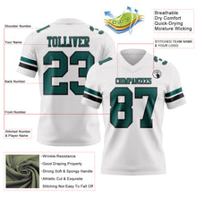 Load image into Gallery viewer, Custom White Midnight Green-Black Authentic Football Jersey
