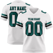 Load image into Gallery viewer, Custom White Midnight Green-Black Authentic Football Jersey
