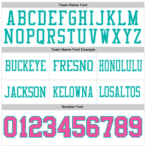 Custom White Pink-Aqua Mesh Authentic Football Jersey