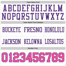 Load image into Gallery viewer, Custom White Pink-Purple Mesh Authentic Football Jersey
