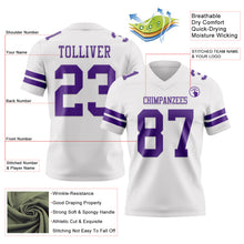 Load image into Gallery viewer, Custom White Purple Authentic Football Jersey
