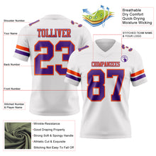Load image into Gallery viewer, Custom White Purple-Orange Authentic Football Jersey
