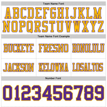 Load image into Gallery viewer, Custom White Purple-Gold Authentic Football Jersey
