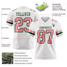 Load image into Gallery viewer, Custom White Medium Pink-Green Authentic Football Jersey
