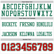 Load image into Gallery viewer, Custom White Red-Kelly Green Mesh Authentic Football Jersey
