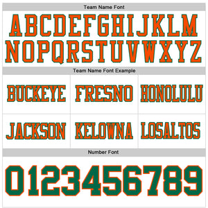 Custom White Kelly Green-Orange Authentic Football Jersey