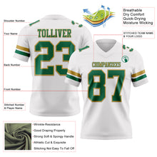 Load image into Gallery viewer, Custom White Kelly Green-Old Gold Authentic Football Jersey
