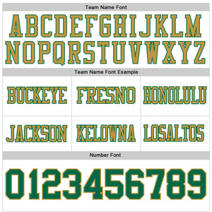 Custom White Kelly Green-Old Gold Authentic Football Jersey