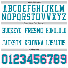 Load image into Gallery viewer, Custom White Teal-Pink Authentic Football Jersey
