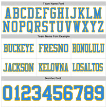 Load image into Gallery viewer, Custom White Powder Blue-Gold Authentic Football Jersey

