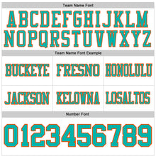 Load image into Gallery viewer, Custom White Aqua-Orange Authentic Football Jersey
