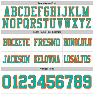 Custom White Aqua-Orange Authentic Football Jersey