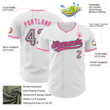 Charger l'image dans la galerie, Custom White Gray Black-Pink Authentic Baseball Jersey
