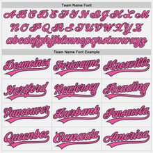 Charger l'image dans la galerie, Custom White Gray Black-Pink Authentic Baseball Jersey

