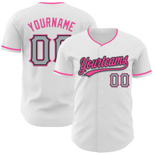 Charger l'image dans la galerie, Custom White Gray Black-Pink Authentic Baseball Jersey
