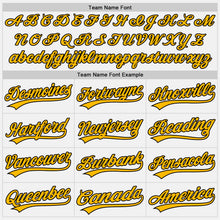 Load image into Gallery viewer, Custom White Gold-Black Authentic Baseball Jersey
